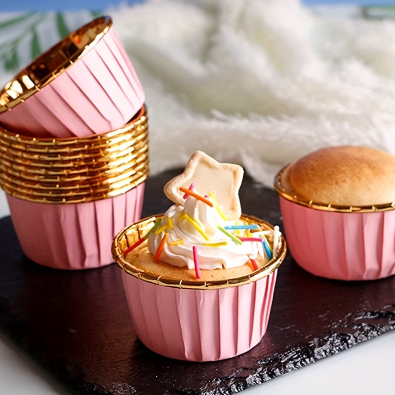 30pcs Cake Mold Powder Golden Muffin Cup Roll Mouth Cake Cup Oil-proof Chiffon Cup Baking Cup Roll Edge High Temperature Resistant Baking Film Muffin Cup For Restaurant/food Truck/bakery
30pcs Cake Mold Powder Golden Muffin Cup Roll Mouth Cake Cup Oil-proof Chiffon Cup Baking Cup Roll Edge High Temperature Resistant Baking Film Muffin Cup For Restaurant/food Truck/bakery