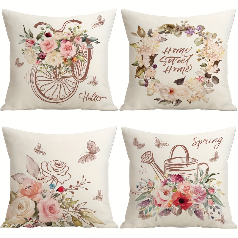 4pcs Covers Fresh Flower Throw Pillow Covers Butterfly Farmhouse Decor Watering Can Bike Pink Covers Sofa Couch Home Decor, Room Decor, Living Room Decor (no Pillow )
4pcs Covers Fresh Flower Throw Pillow Covers Butterfly Farmhouse Decor Watering Can Bike Pink Covers Sofa Couch Home Decor, Room Decor, Living Room Decor (no Pillow )
