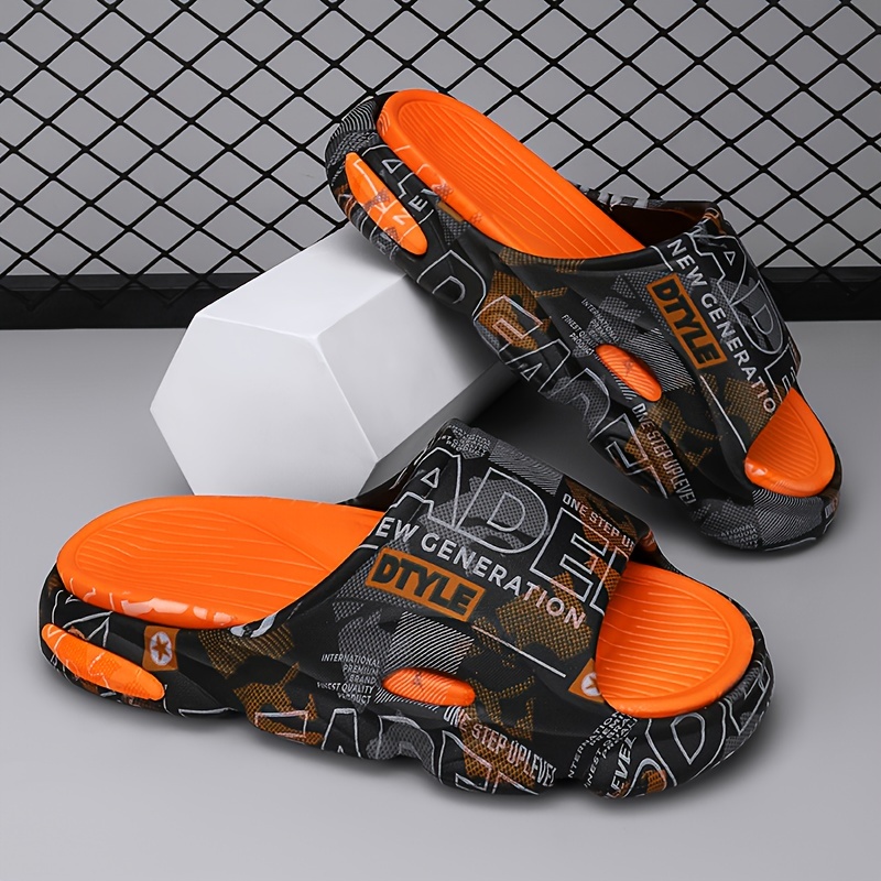 Men's Creative Graphic Print Trendy Soft-sole Eva Slides, Non Slip Quick-drying Open Toe Slippers For Indoor Outdoor Walking
Men's Creative Graphic Print Trendy Soft-sole Eva Slides, Non Slip Quick-drying Open Toe Slippers For Indoor Outdoor Walking