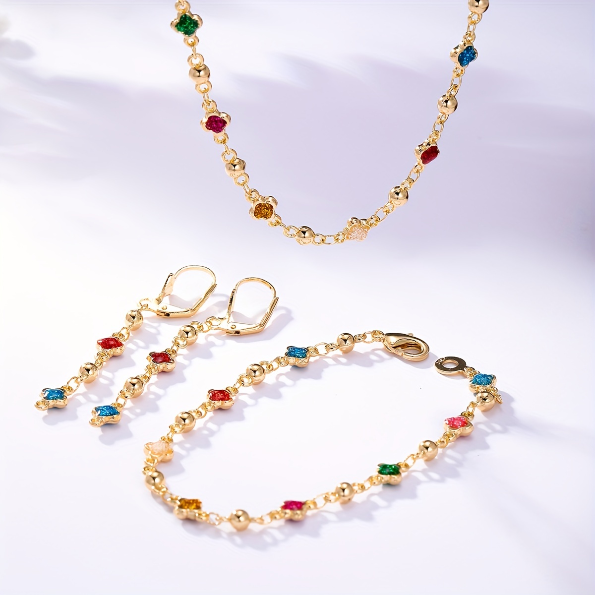 1 Pair Hoop Earrings +1 Pc Necklace +1 Pc Bracelet Copper Plated Jewelry Set Bohemian Vintage Style Vocation Party Jewelry Set
1 Pair Hoop Earrings +1 Pc Necklace +1 Pc Bracelet Copper Plated Jewelry Set Bohemian Vintage Style Vocation Party Jewelry Set