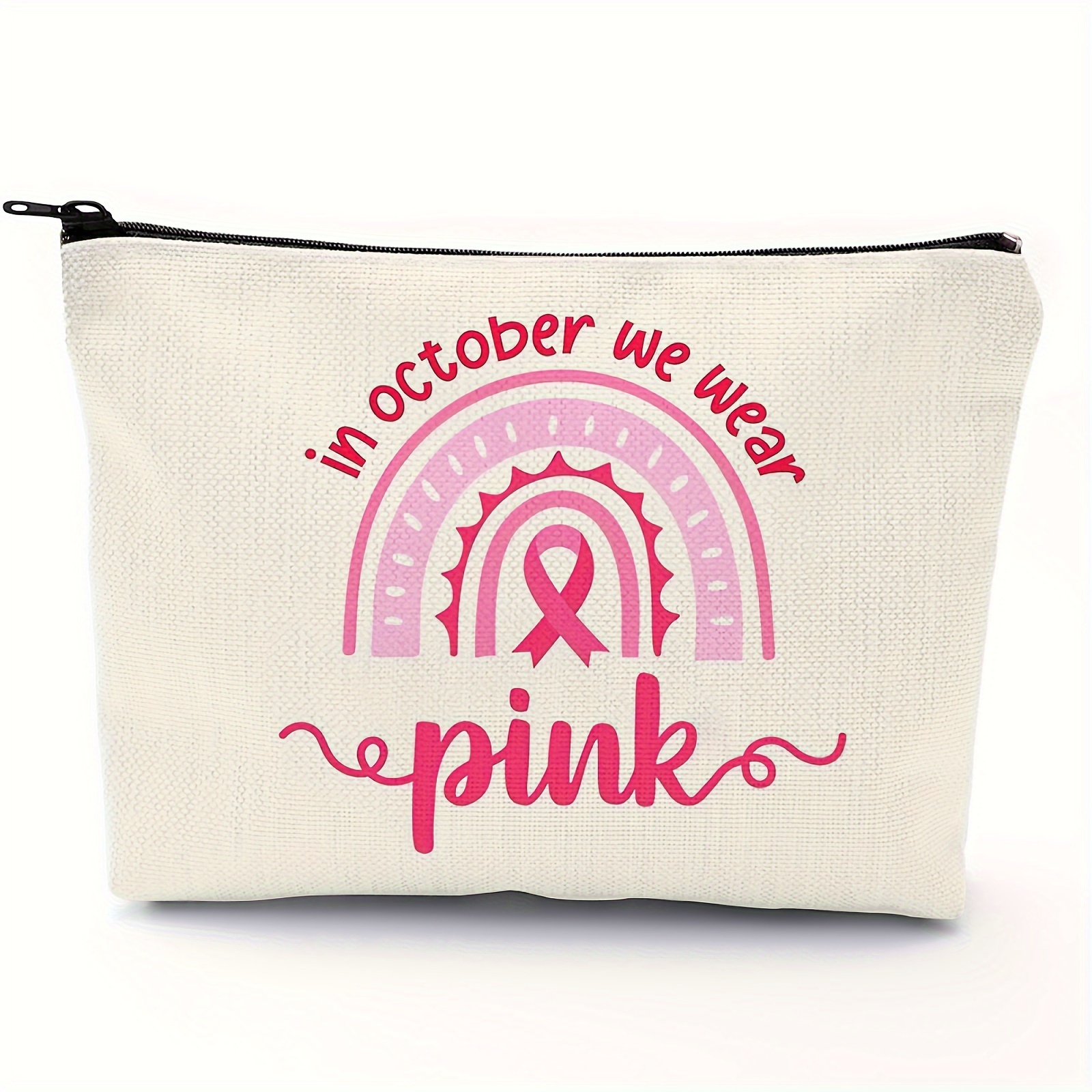 Breast Cancer Awareness Makeup Bags Ribbon Cosmetic Temu Ireland