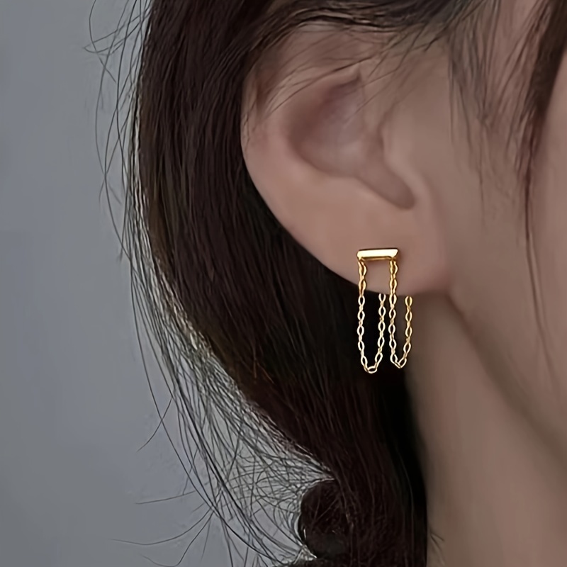 Bar Chain Earrings Minimalist Drop Stud Earrings Elegant Ear Jewelry Accessories For Daily Use
Bar Chain Earrings Minimalist Drop Stud Earrings Elegant Ear Jewelry Accessories For Daily Use