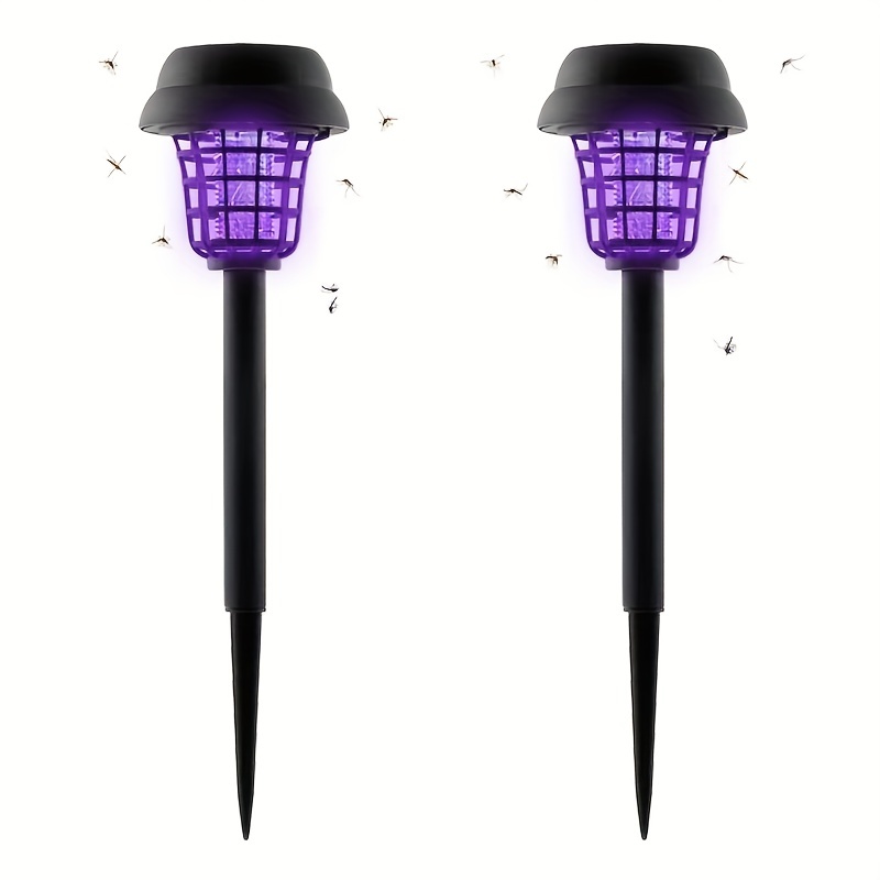 

2pcs Solar Bug Zapper Outdoor Lights, Solar Powered Zapper Lamp, For Indoor And Outdoor Use