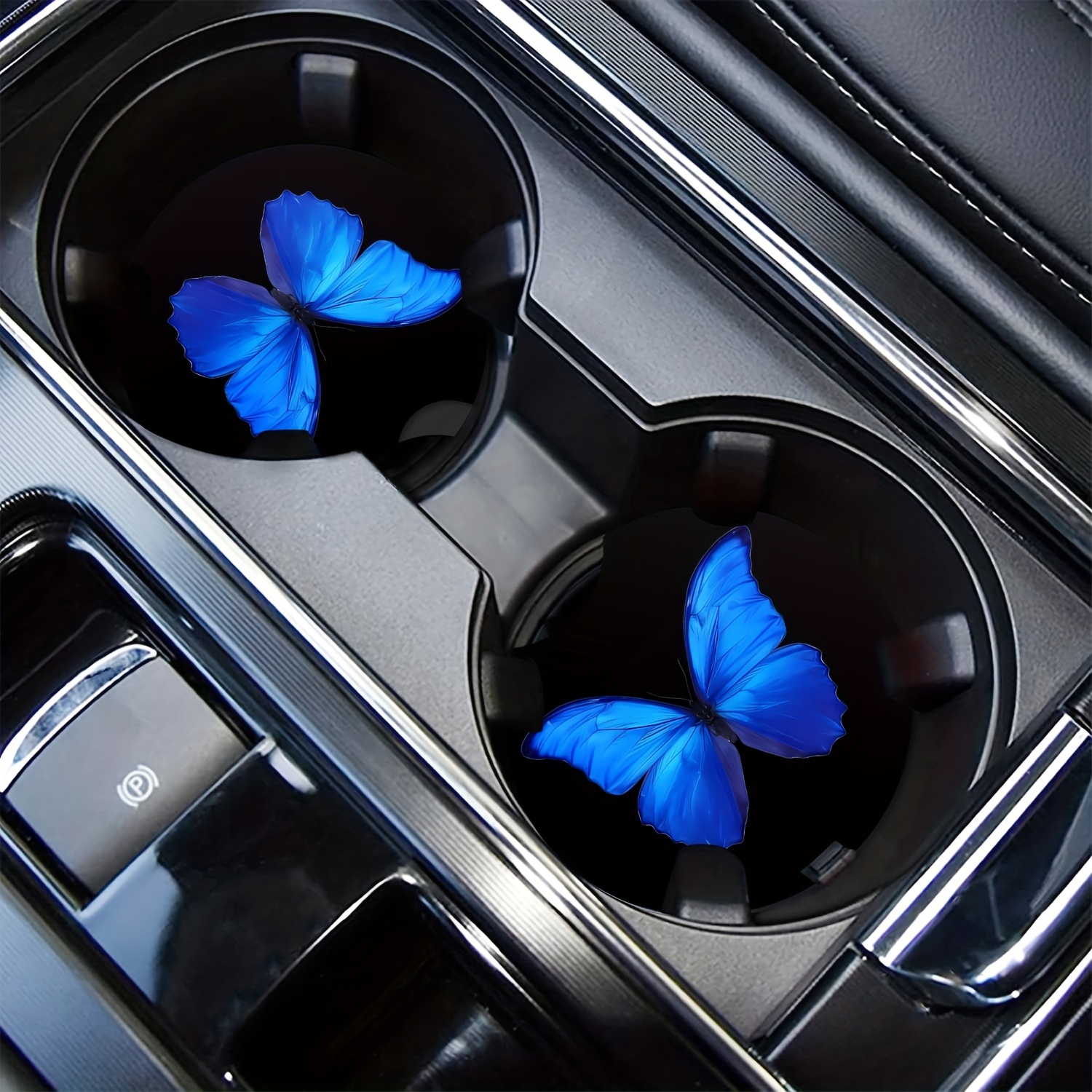 2pcs Blue Butterfly Pattern Absorbent Car Cup Holder Coasters, Non-slip Detachable Universal Chloroprene Rubber Coasters, Car Accessories
2pcs Blue Butterfly Pattern Absorbent Car Cup Holder Coasters, Non-slip Detachable Universal Chloroprene Rubber Coasters, Car Accessories