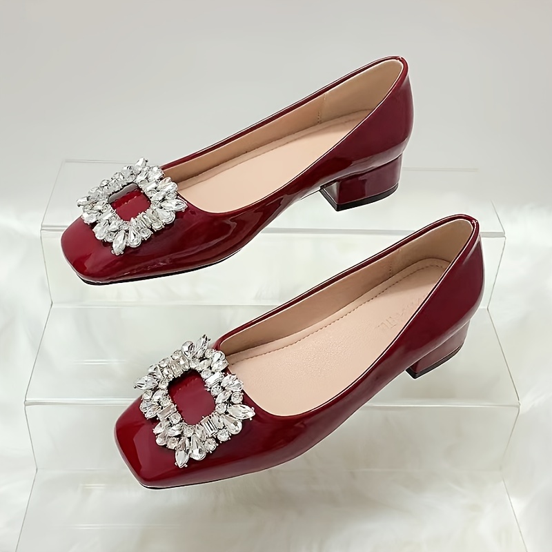 Women's Rhinestone Buckle Decor Chunky Heels, Elegant Square Toe Dress Pumps, Women's Fashion Slip On Heels
Women's Rhinestone Buckle Decor Chunky Heels, Elegant Square Toe Dress Pumps, Women's Fashion Slip On Heels