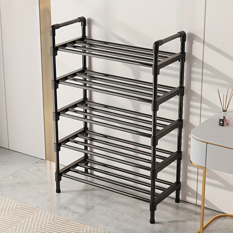 

1pc Multi-layer Shoe Rack, Black Shoe Storage Stand, Simple Household Shoe Storage And Organization, Multifunctional Storage Shelf, Space Saving Shoe Rack, Suitable For Doorway, Bedroom, Corridor