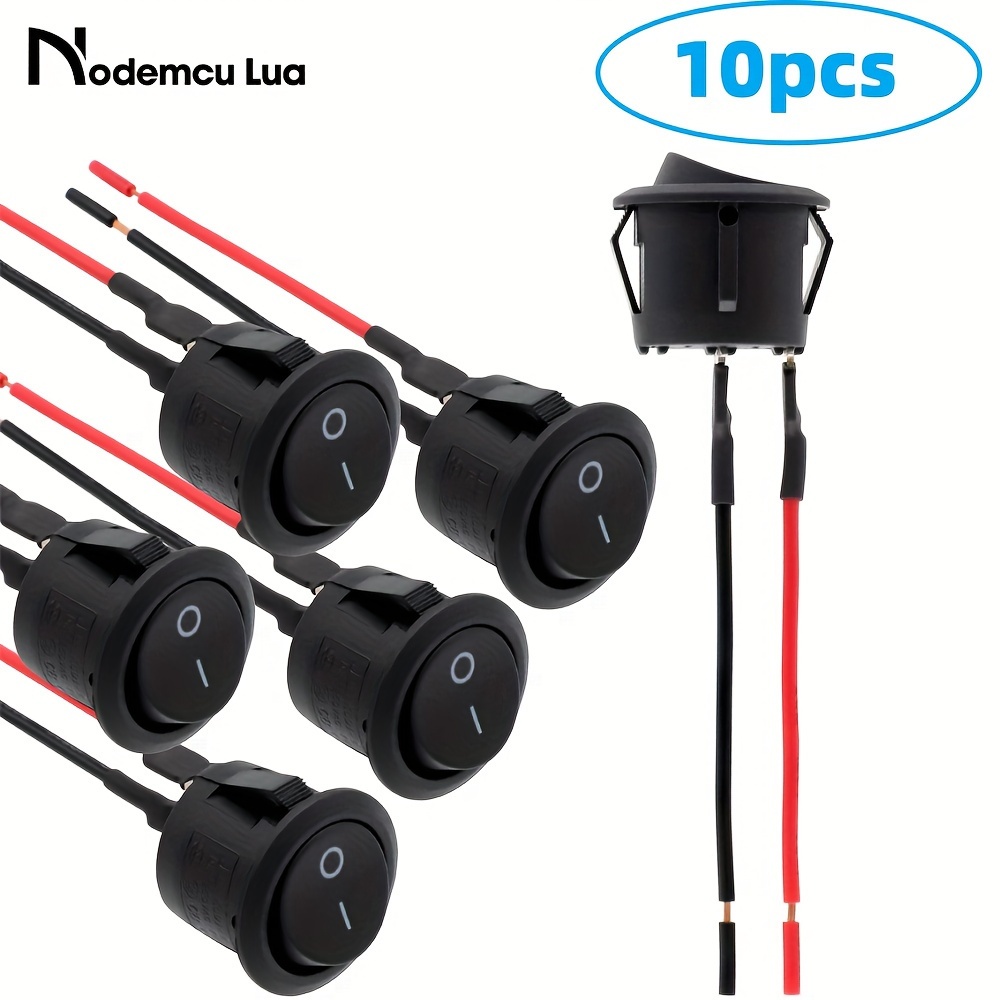 10pcs Nodemcu Lua Round Rocker Switch, Kcd1 On/off Pre-installed Wiring Mini Rocker Switch, 6a/250v 10a/125v Ac, Marine, Car And More Switches
10pcs Nodemcu Lua Round Rocker Switch, Kcd1 On/off Pre-installed Wiring Mini Rocker Switch, 6a/250v 10a/125v Ac, Marine, Car And More Switches