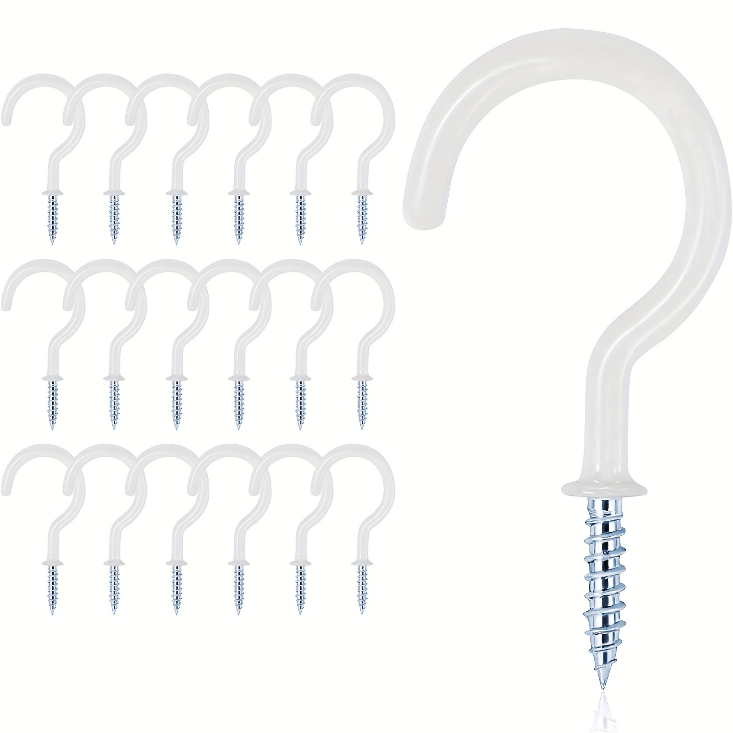 18pcs Vinyl Coated Ceiling Hooks Question Mark Shape Hook Heavy Duty Screw Cup Hook For Bathroom Kitchen Wall Ceiling Hanging (white, 1 Inch)
18pcs Vinyl Coated Ceiling Hooks Question Mark Shape Hook Heavy Duty Screw Cup Hook For Bathroom Kitchen Wall Ceiling Hanging (white, 1 Inch)