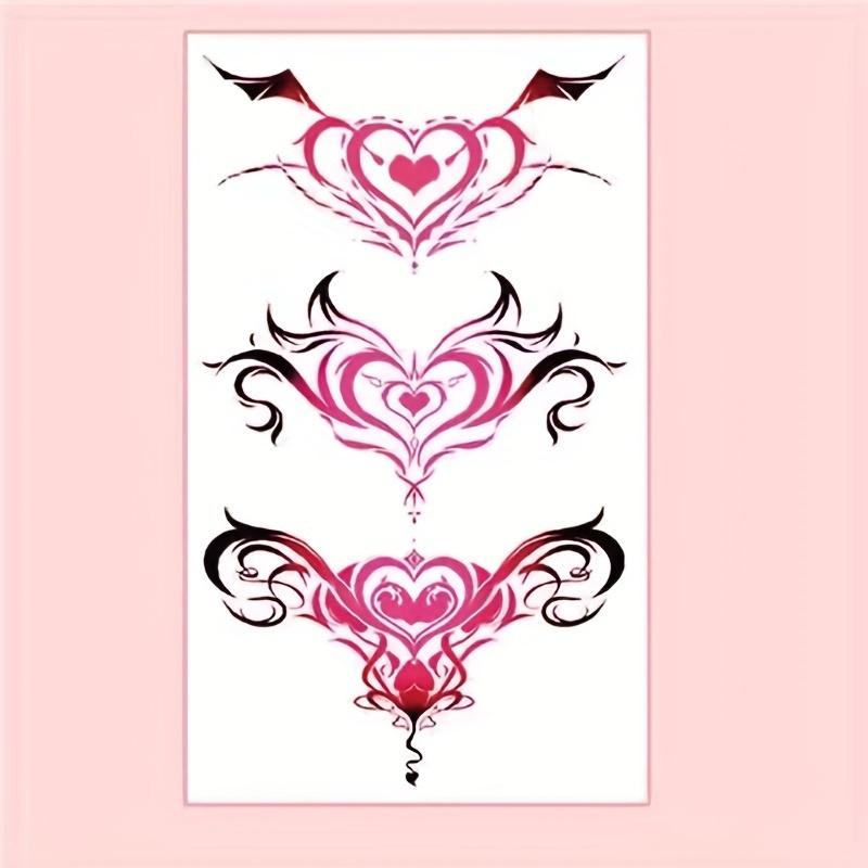 Kawaii Sexy Succubus Womb Temporary Tattoos Realistic Fake Body