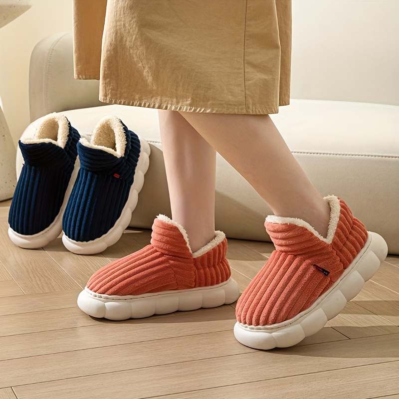 Super Soft Thermal Platform Slippers, Solid Color Slip On Plush Winter Shoes, Cozy & Warm Home Slippers
Super Soft Thermal Platform Slippers, Solid Color Slip On Plush Winter Shoes, Cozy & Warm Home Slippers