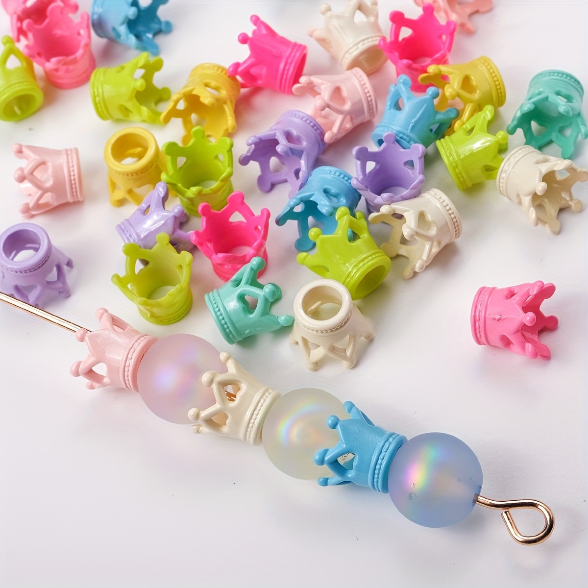 15pcs, Colorful Small Crown Acrylic Bead Hat Crown Decoration Beads Handmade Diy Bead Chain Bead Pen Decoration Materials
15pcs, Colorful Small Crown Acrylic Bead Hat Crown Decoration Beads Handmade Diy Bead Chain Bead Pen Decoration Materials