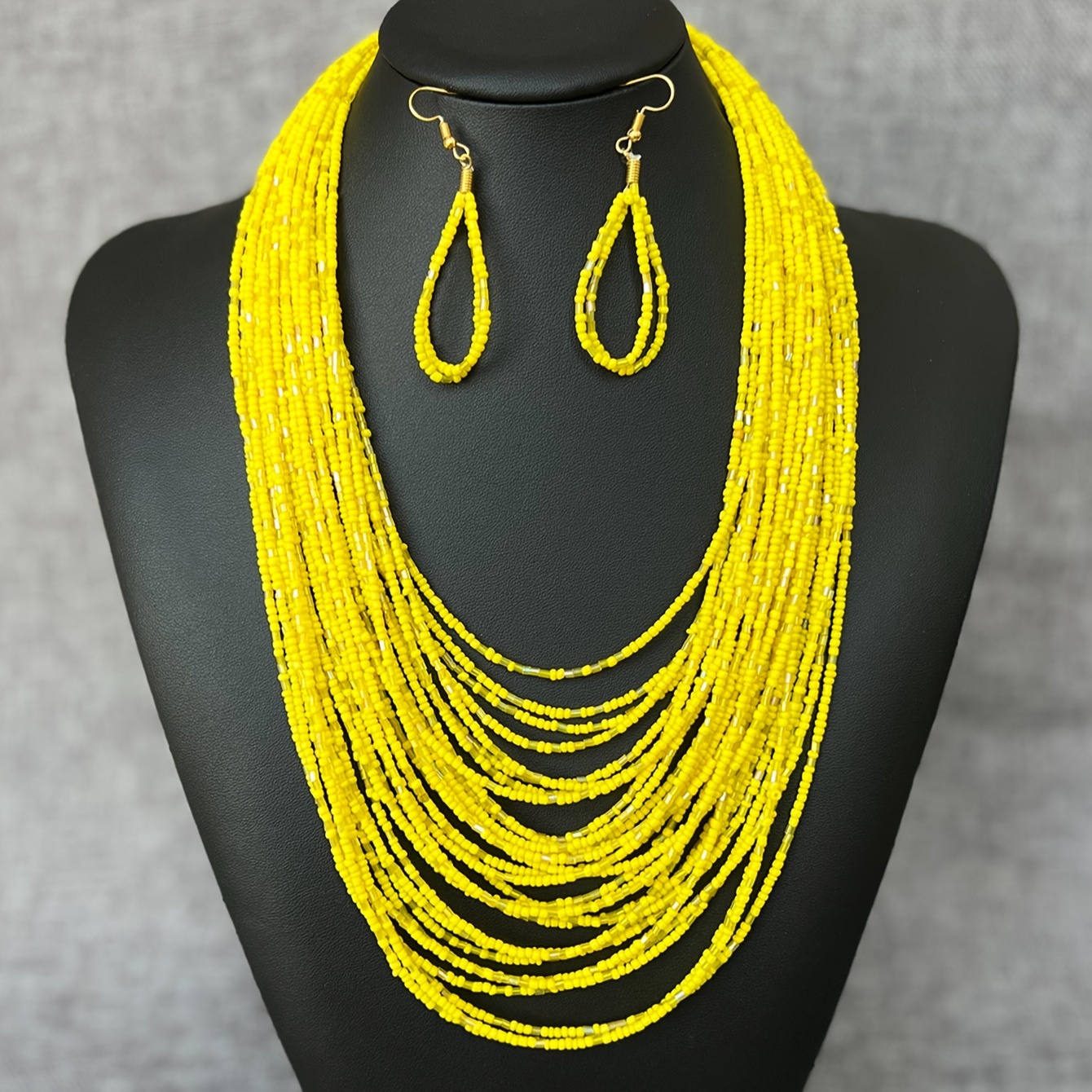 Ensemble -Chic 3 pièces: Collier et Boucles d'Oreilles à Perles Jaunes - pour Tenue Décontractée
Ensemble -Chic 3 pièces: Collier et Boucles d'Oreilles à Perles Jaunes - pour Tenue Décontractée