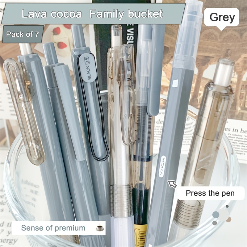 7-pack Lava Cocoa Minimalist High-value Neutral Pen Fresh Wind Student Exam Push Pen 0.5mm Black
7-pack Lava Cocoa Minimalist High-value Neutral Pen Fresh Wind Student Exam Push Pen 0.5mm Black