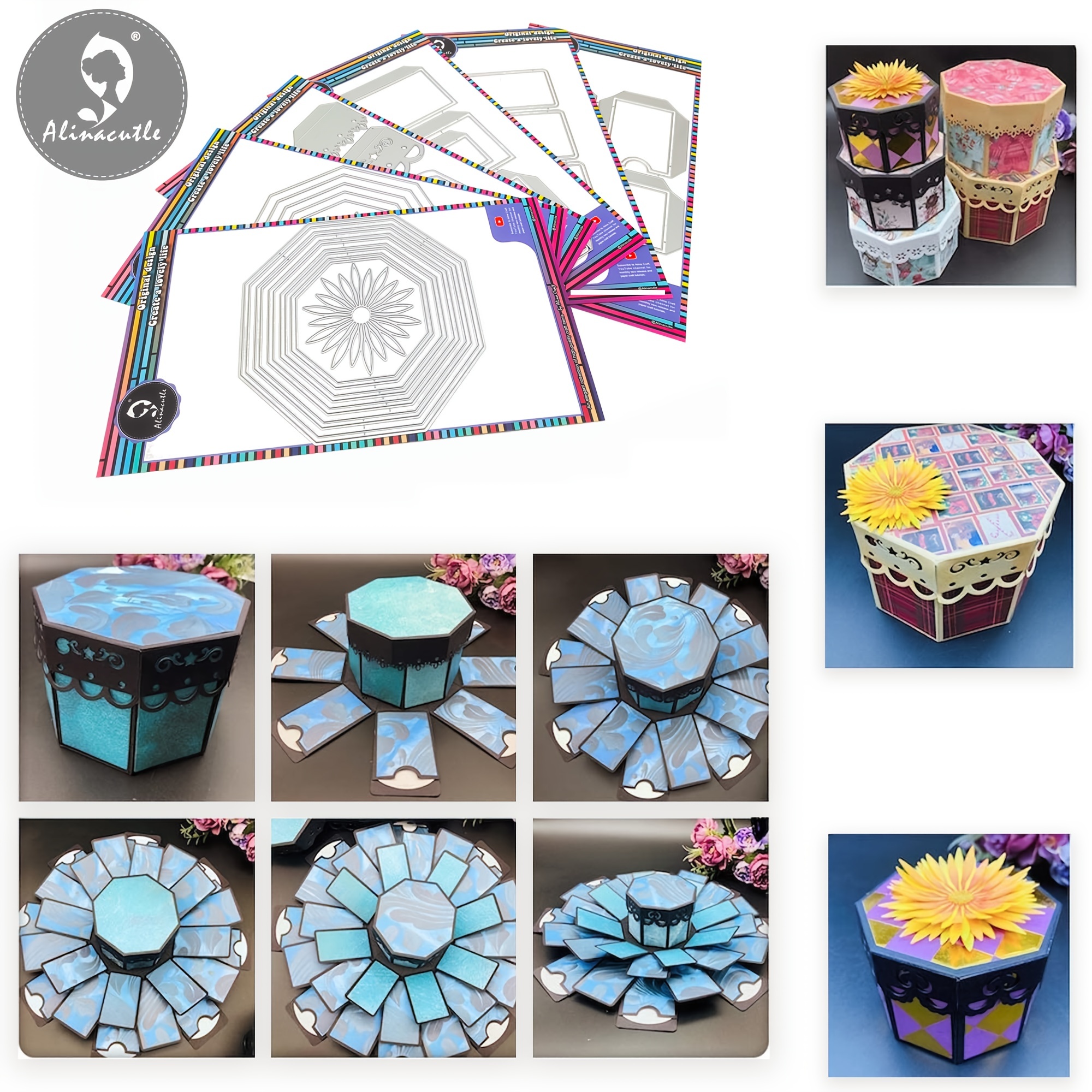 6pc/set Explosion Box Dies & Gift Box Metal Die Cut Paper Craft Metal Die-cuts For Diy Treat Box Template 15cmx15cmx10.2cm (high)
6pc/set Explosion Box Dies & Gift Box Metal Die Cut Paper Craft Metal Die-cuts For Diy Treat Box Template 15cmx15cmx10.2cm (high)