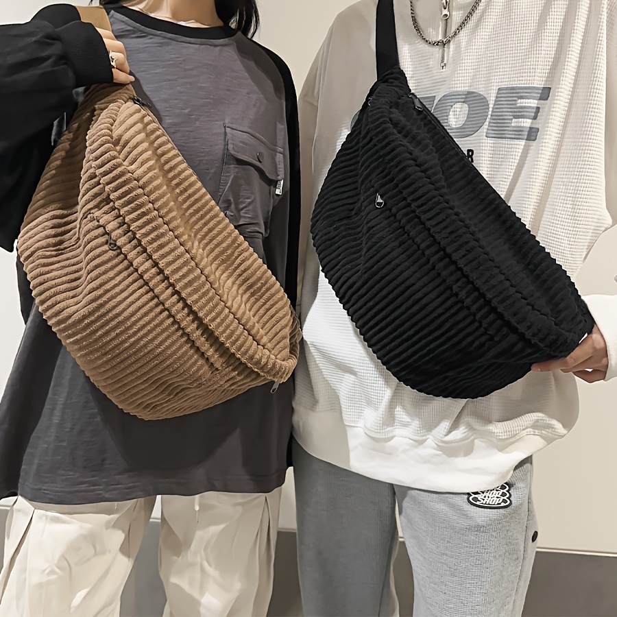 Simple Corduroy Chest Bag, Large Capacity Crossbody Bag, Retro Solid Color Waist Bag For Outdoor Sport
Simple Corduroy Chest Bag, Large Capacity Crossbody Bag, Retro Solid Color Waist Bag For Outdoor Sport