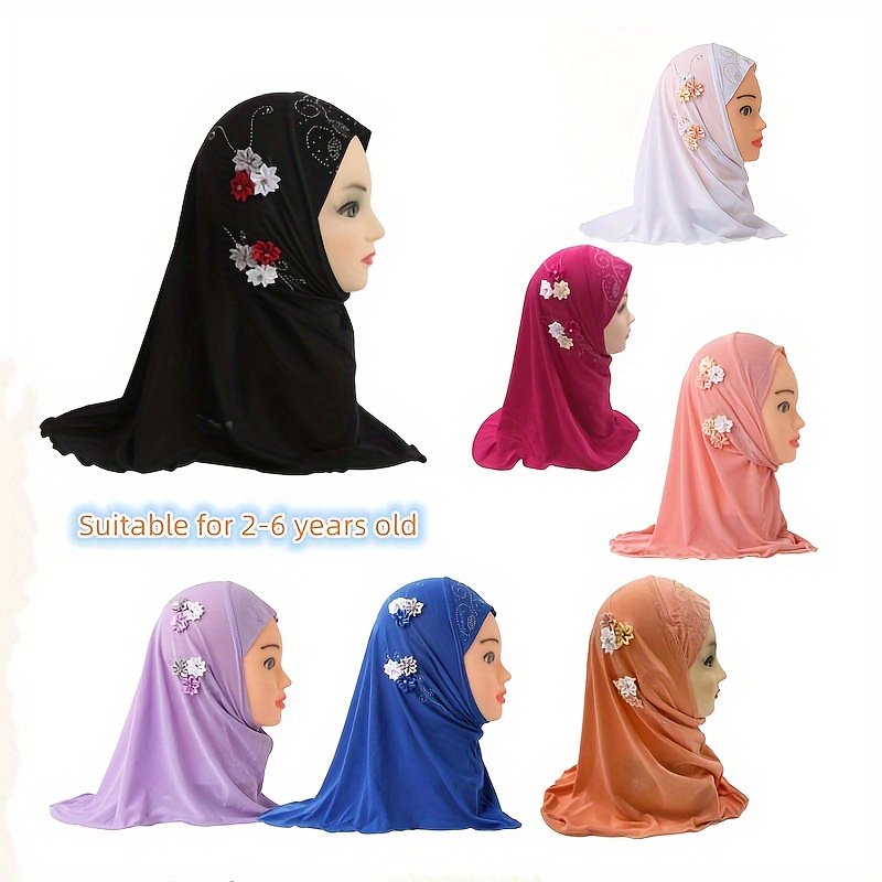 Muslim Bandana Arab Hat Hijab With 6 Flowers Head Scarf For 2 To 6 Years Old Little Girls
Muslim Bandana Arab Hat Hijab With 6 Flowers Head Scarf For 2 To 6 Years Old Little Girls
