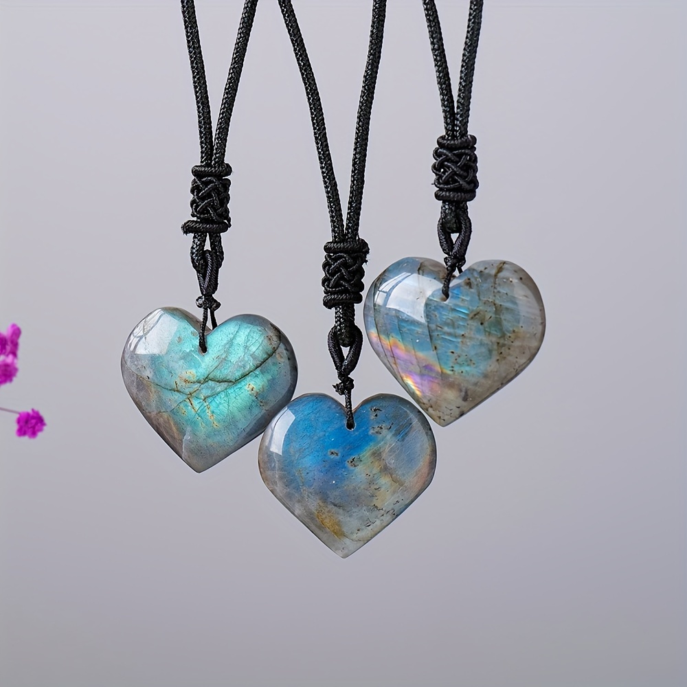 1pc Apengshi Elegant Bohemian Heart-shaped Crystal Pendant Necklace - Iridescent Moonlight Gemstone With , Ideal For & Gifting, Perfect Valentine's Day Present
1pc Apengshi Elegant Bohemian Heart-shaped Crystal Pendant Necklace - Iridescent Moonlight Gemstone With , Ideal For & Gifting, Perfect Valentine's Day Present