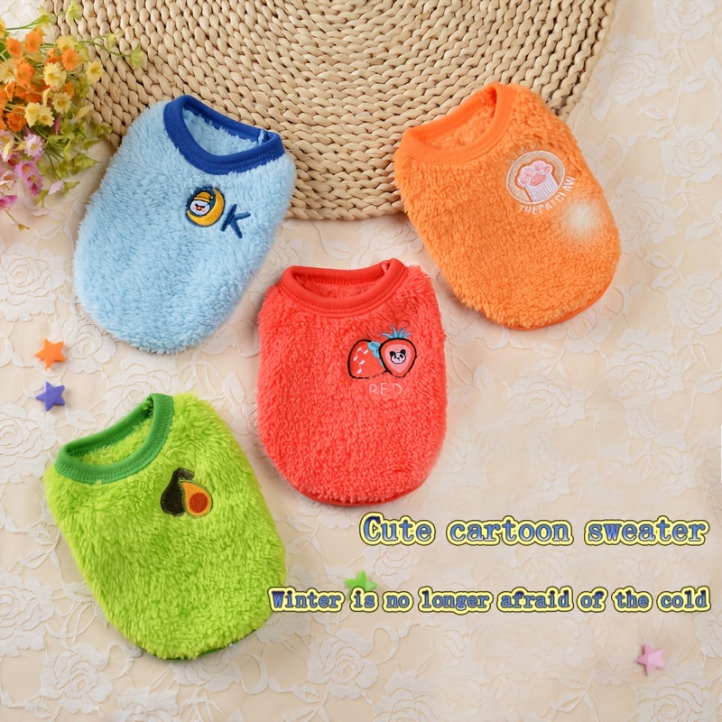 1pc Cute Cartoon Graphic Dog Sweater, Flannel Pet Warm Vest, Winter Soft Clothes For Small Dogs And Cat In Autumn And Winter
1pc Cute Cartoon Graphic Dog Sweater, Flannel Pet Warm Vest, Winter Soft Clothes For Small Dogs And Cat In Autumn And Winter