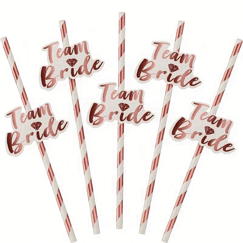 12pcs Disposable Paper Straws Team Bride For Birthday Wedding Party Coffee Drink Milk Soda Drinking Water Long Straws Bronzing Degradable Paper Straws
12pcs Disposable Paper Straws Team Bride For Birthday Wedding Party Coffee Drink Milk Soda Drinking Water Long Straws Bronzing Degradable Paper Straws