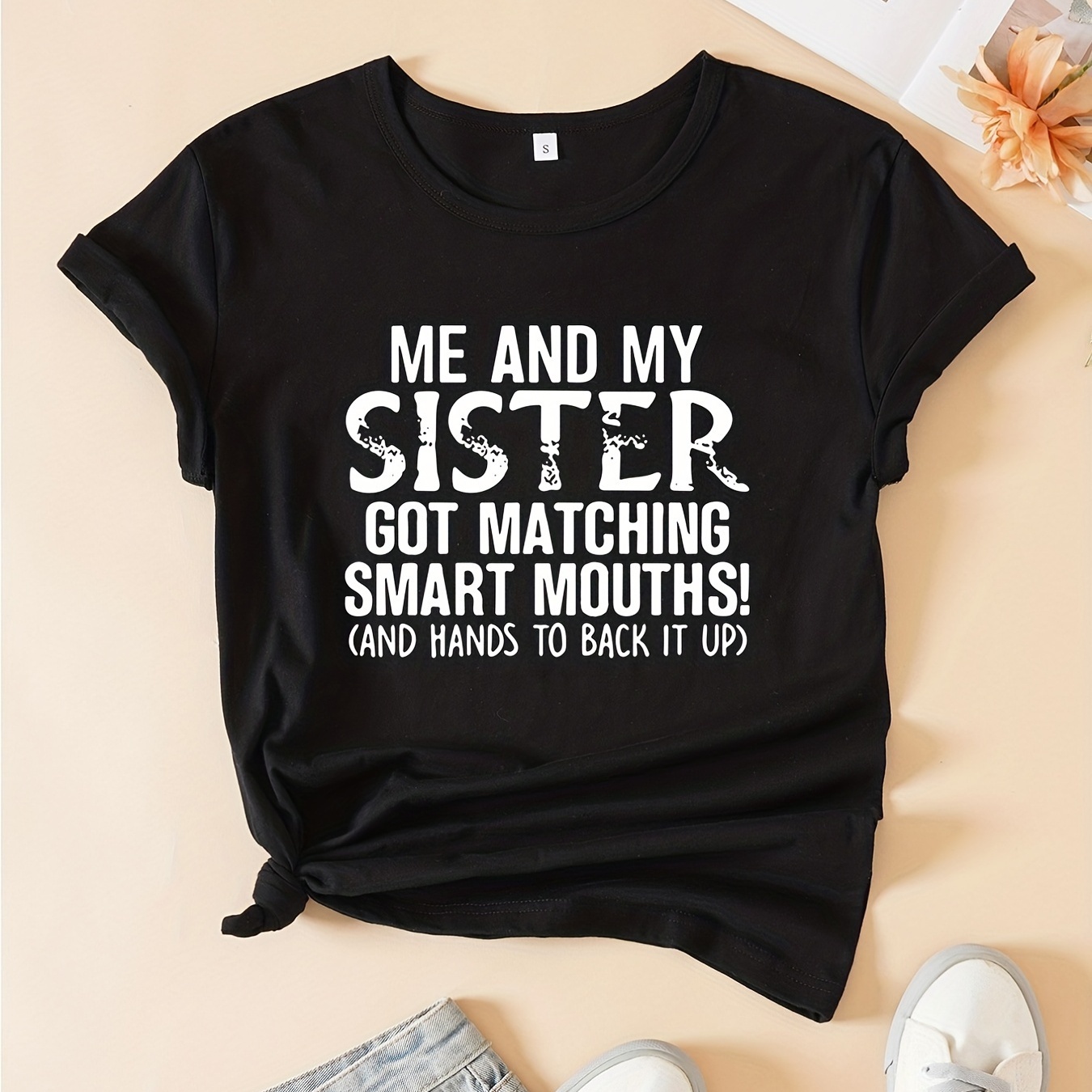 Casual Crew Neck T-shirt Me And My Print Loose Short Sleeve Fashion Tops Women's Clothing
Casual Crew Neck T-shirt Me And My Print Loose Short Sleeve Fashion Tops Women's Clothing