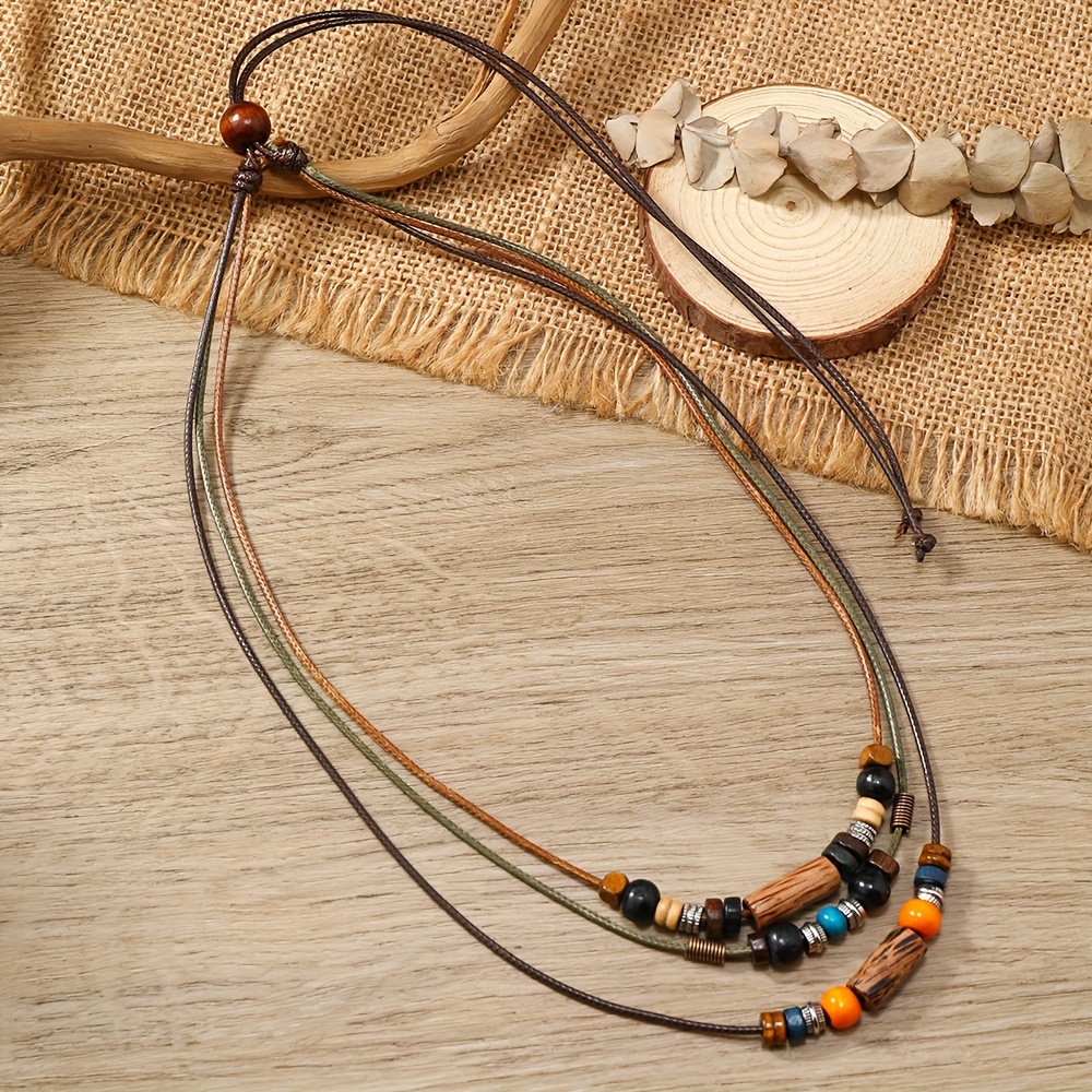 1pc Colorful Wooden Bead Necklace, Long Fashion Sweater Chain Unisex Multilayer Retro Bohemian Jewelry
1pc Colorful Wooden Bead Necklace, Long Fashion Sweater Chain Unisex Multilayer Retro Bohemian Jewelry