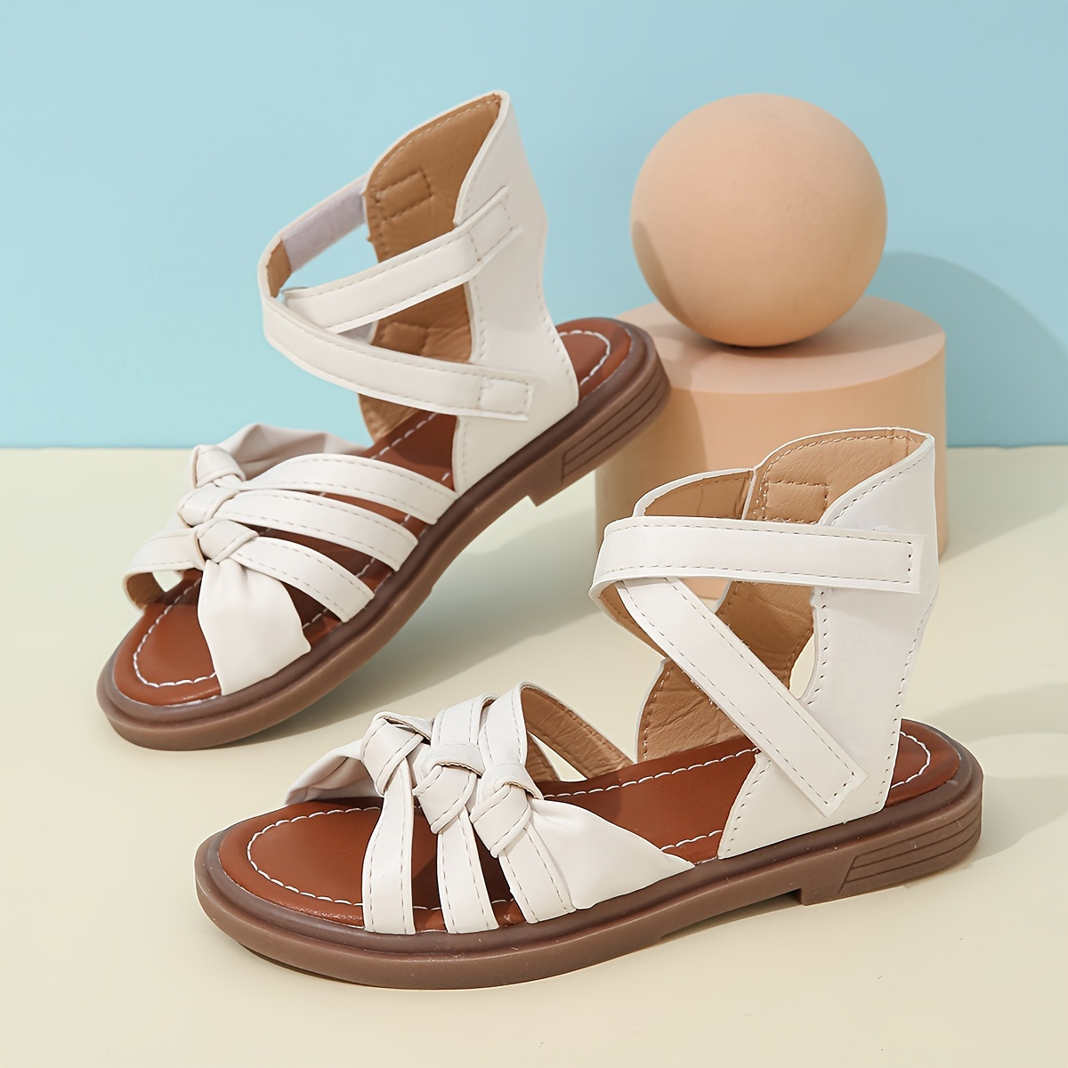 Trendy Solid Color Open Toe Sandals For Girls, Breathable Lightweight Anti Slip Sandals For Indoor Outdoor Beach, Summer
Trendy Solid Color Open Toe Sandals For Girls, Breathable Lightweight Anti Slip Sandals For Indoor Outdoor Beach, Summer