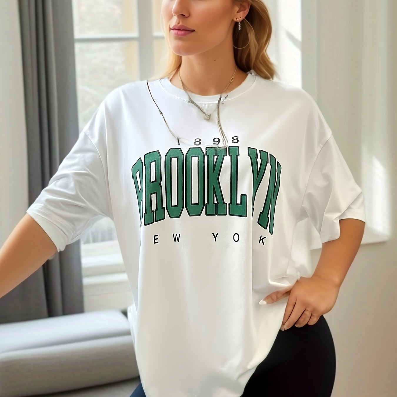 Women's Sports Top, Plus Size Letter Print Half Sleeve Crew Neck Casual Fitness T-shirts Top
Women's Sports Top, Plus Size Letter Print Half Sleeve Crew Neck Casual Fitness T-shirts Top