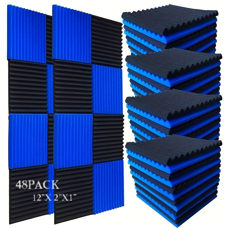 48pcs Acoustic Foam Panels, Wedge Studio Soundproofing Tiles, 12x12 Inches, High-density Foam Material For Recording And Music Room, Soundproof Wall Panels
48pcs Acoustic Foam Panels, Wedge Studio Soundproofing Tiles, 12x12 Inches, High-density Foam Material For Recording And Music Room, Soundproof Wall Panels