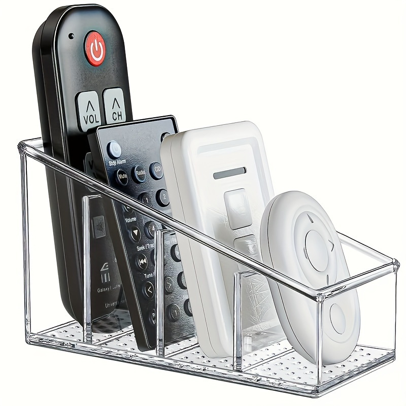 1pc Transparent Plastic Remote Control Holder With 4 Parts For Makeup Brushes And Pen Organization, Home Decor Suitable For Home, Office, School Desktop Organization And Storage
1pc Transparent Plastic Remote Control Holder With 4 Parts For Makeup Brushes And Pen Organization, Home Decor Suitable For Home, Office, School Desktop Organization And Storage