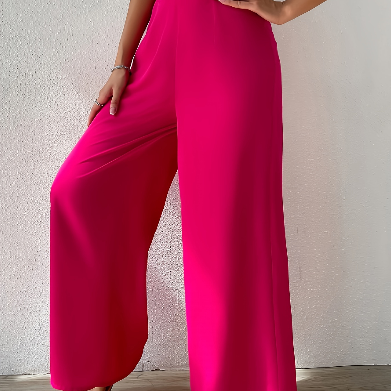 Elegant Wide-leg Pants For Women - Solid Color, Polyester, Zipper Detail, Woven, Spring/fall Collection
Elegant Wide-leg Pants For Women - Solid Color, Polyester, Zipper Detail, Woven, Spring/fall Collection