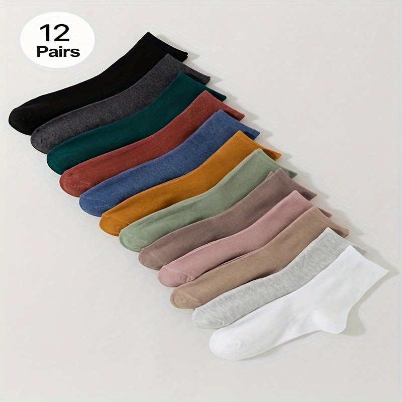 12 Pairs Solid Color Socks, Sports & Breathable All-match Mid Tube Socks, Women's Stockings & Hosiery
12 Pairs Solid Color Socks, Sports & Breathable All-match Mid Tube Socks, Women's Stockings & Hosiery