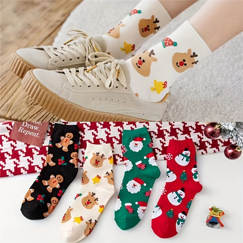 4 Pairs Christmas Print Socks, Comfy & Cute Mid Tube Socks, Women's Stockings & Hosiery
4 Pairs Christmas Print Socks, Comfy & Cute Mid Tube Socks, Women's Stockings & Hosiery