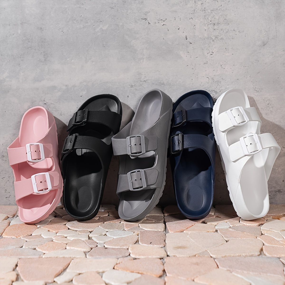 Men's Trendy Lace Free Slide Sandals With Double Adjustable Buckle Straps, Casual Walking Shoes With Straps
Men's Trendy Lace Free Slide Sandals With Double Adjustable Buckle Straps, Casual Walking Shoes With Straps