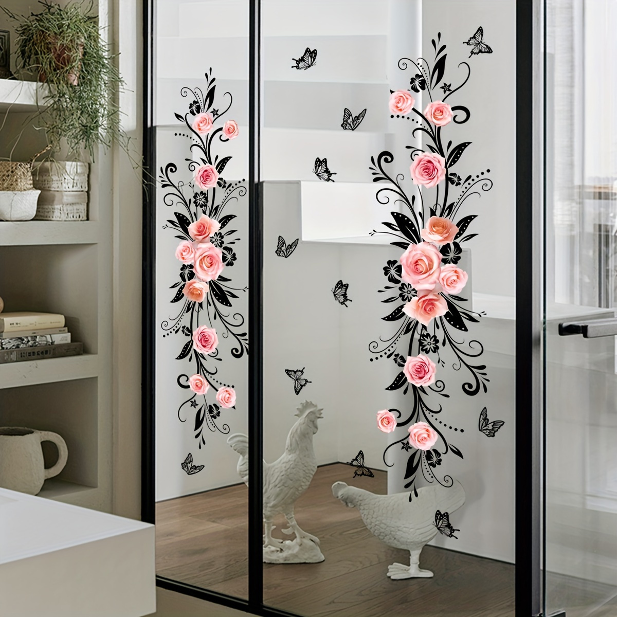 Reversible Rose & Butterfly Vine Mirror Decal - Self-adhesive, Removable Pvc Wall Sticker For Home And Bathroom Decor
Reversible Rose & Butterfly Vine Mirror Decal - Self-adhesive, Removable Pvc Wall Sticker For Home And Bathroom Decor