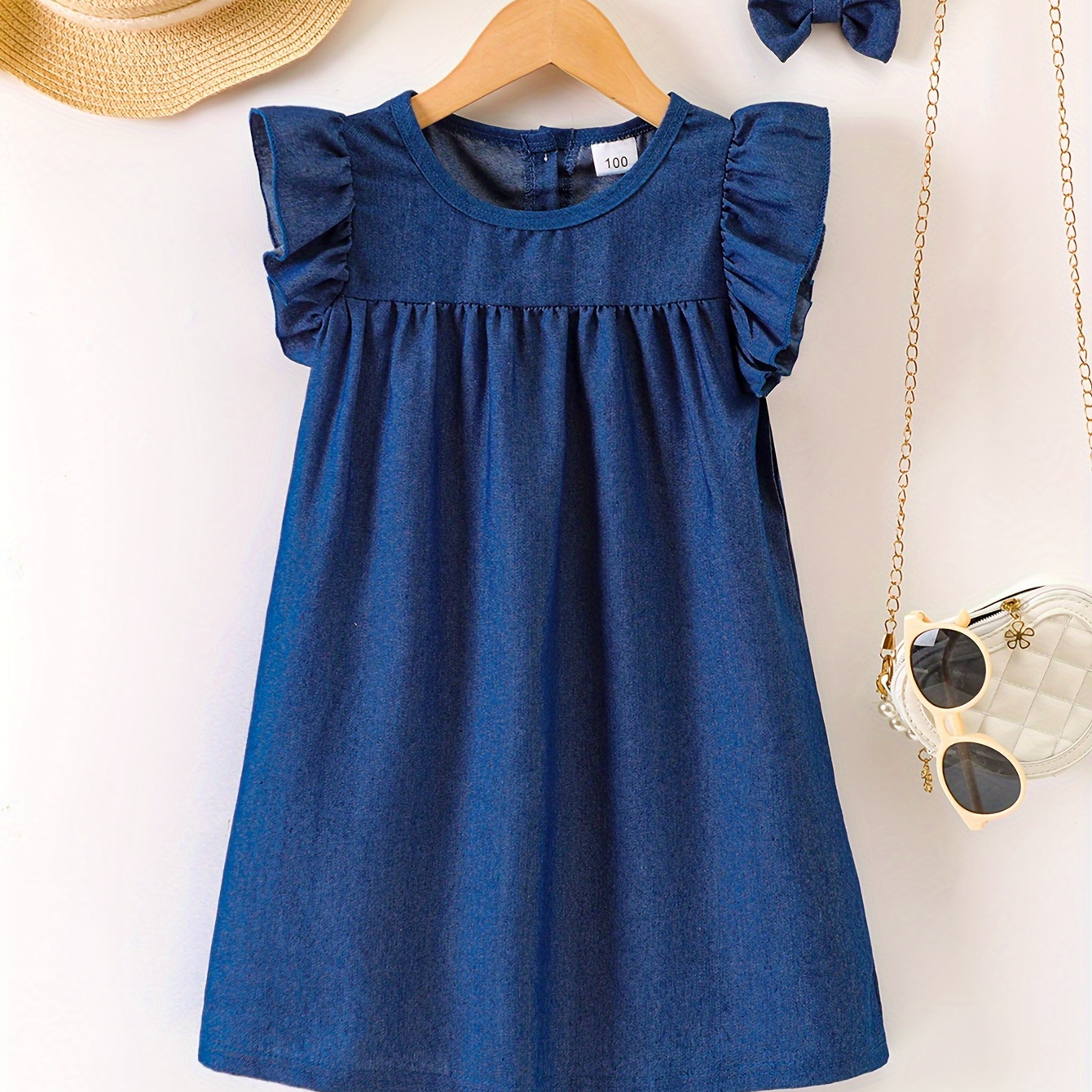 Casual Denim Dress Girls Button Decor Ruffle Trim Sleeveless Dresses For Summer Holiday
Casual Denim Dress Girls Button Decor Ruffle Trim Sleeveless Dresses For Summer Holiday