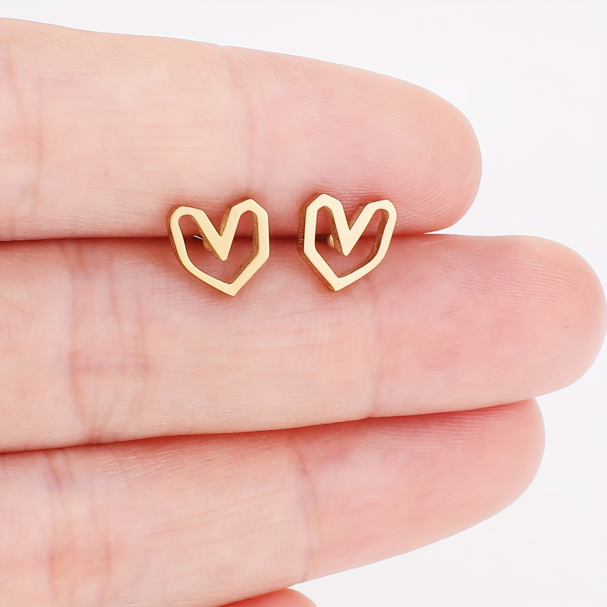 Hollow Irregular Love Heart Shape Stud Earrings Stainless Steel Jewelry Elegant Cute Style Stud Earrings, Earrings Jewelry For Women
Hollow Irregular Love Heart Shape Stud Earrings Stainless Steel Jewelry Elegant Cute Style Stud Earrings, Earrings Jewelry For Women
