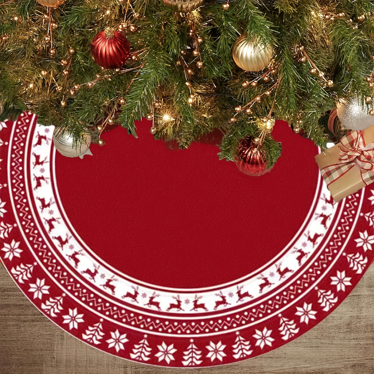 1pc Christmas Tree Skirt, Red Tree Skirt, Christmas Decorations, Farmhouse Christmas Tree Skirt Holiday Home Party Decorations.
1pc Christmas Tree Skirt, Red Tree Skirt, Christmas Decorations, Farmhouse Christmas Tree Skirt Holiday Home Party Decorations.