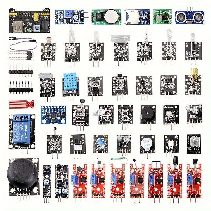 1 Set For Arduino 45-in-1 Sensors Modules Starter Kit Better Than 37-in-1 Sensors Kit Uno R3 Mega2560
1 Set For Arduino 45-in-1 Sensors Modules Starter Kit Better Than 37-in-1 Sensors Kit Uno R3 Mega2560
