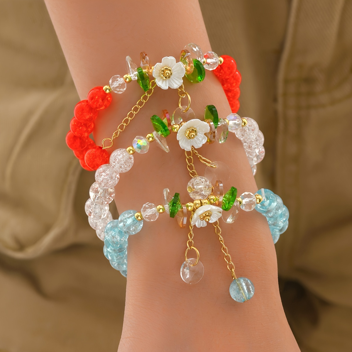 3pc Colorful Faux Crystal Beads Beaded Bracelet Elastic Stretch Versatile Hand String Jewelry Set
3pc Colorful Faux Crystal Beads Beaded Bracelet Elastic Stretch Versatile Hand String Jewelry Set