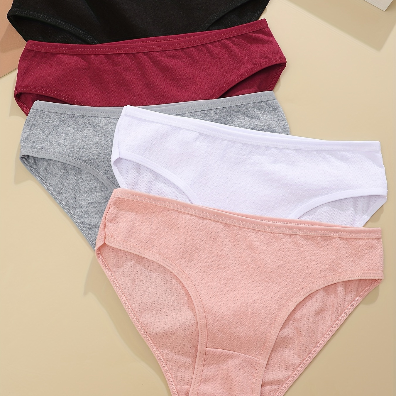 5pcs Simple Solid Briefs, Comfy & Breathable Stretchy Intimates Panties, Women's Lingerie & Underwear
5pcs Simple Solid Briefs, Comfy & Breathable Stretchy Intimates Panties, Women's Lingerie & Underwear