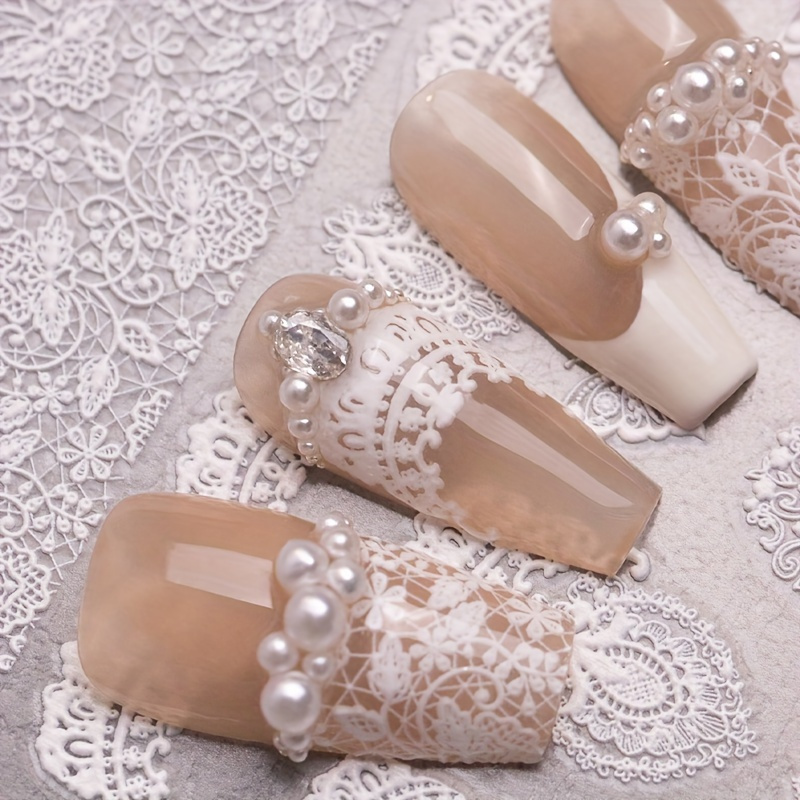 White Lace Nail Art Stickers, Self Adhesive Lace Flower Butterfly Design Nail Art Decals For Nail Art Decoration, Nail Art Supplies For Women And Girls
White Lace Nail Art Stickers, Self Adhesive Lace Flower Butterfly Design Nail Art Decals For Nail Art Decoration, Nail Art Supplies For Women And Girls