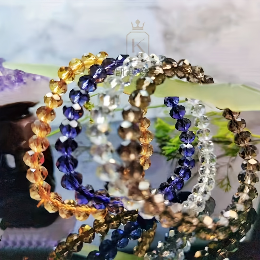 Multi-color Crystal Beads Diy Bracelets, Handmade Glass Craft Jewelry Sparkling Stretch Beaded Versatile Fashion Accessories
Multi-color Crystal Beads Diy Bracelets, Handmade Glass Craft Jewelry Sparkling Stretch Beaded Versatile Fashion Accessories