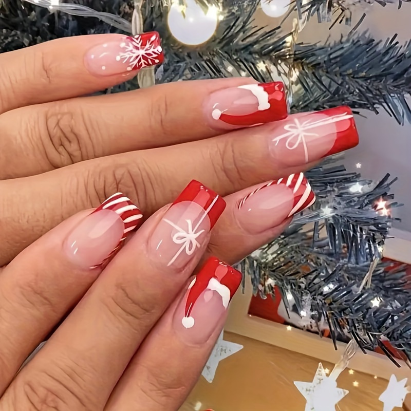 24pcs Christmas False Nails Set With Jelly Glue - Short Style Barrette Nail Art - Holiday Design - Holiday Gift
24pcs Christmas False Nails Set With Jelly Glue - Short Style Barrette Nail Art - Holiday Design - Holiday Gift
