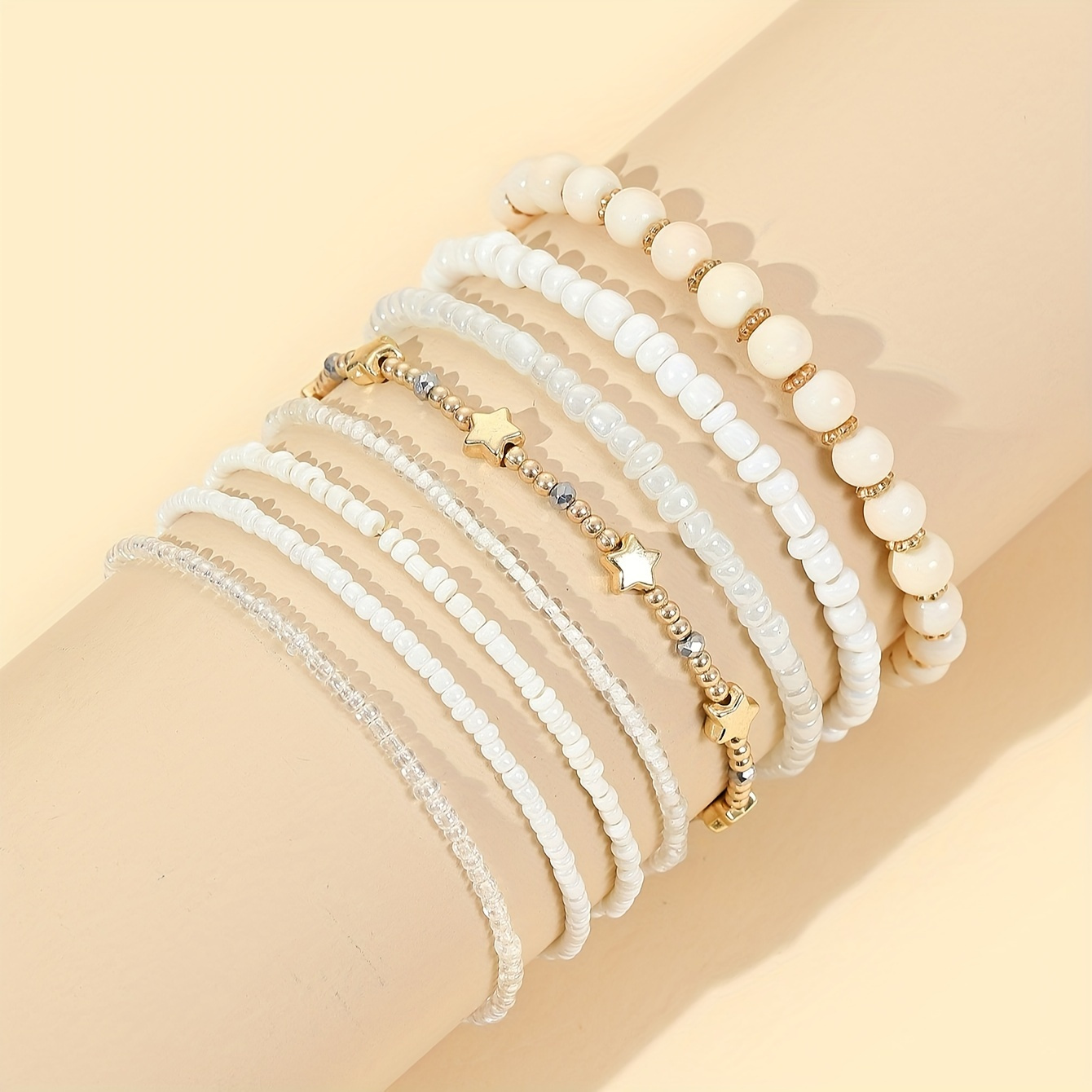 8 Pieces/ Set Beads Decor Beaded Bracelet Retro Bohemian Style Daily Wear Accessories Female Gift
8 Pieces/ Set Beads Decor Beaded Bracelet Retro Bohemian Style Daily Wear Accessories Female Gift