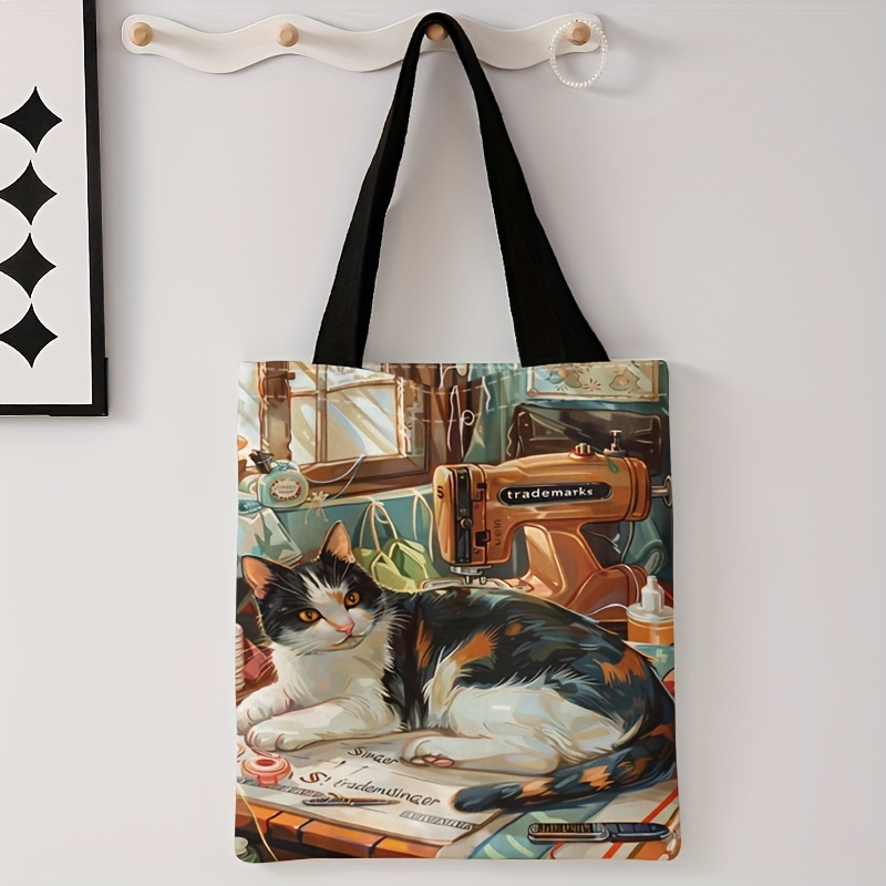Cat Pattern Double-sided Printed Casual Tote Bag, Lightweight Large Shopping Bag, Fashion Canvas Shoulder Bag
Cat Pattern Double-sided Printed Casual Tote Bag, Lightweight Large Shopping Bag, Fashion Canvas Shoulder Bag