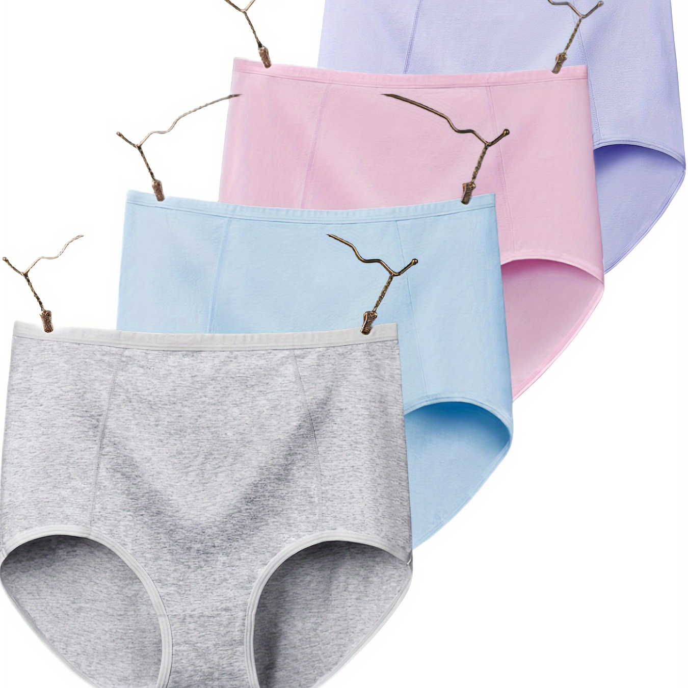 4pcs Solid High Waist Panties, Breathable & Comfy Tummy Control Intimates Panties, Women's Lingerie & Underwear
4pcs Solid High Waist Panties, Breathable & Comfy Tummy Control Intimates Panties, Women's Lingerie & Underwear