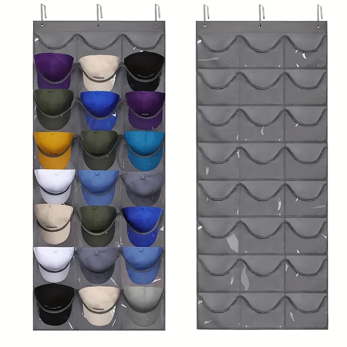 1pc Hanging Hat Bag, Over The Door Organizer For Baseball Caps, Baseball Hat Rack For Wall Door With 3 Hooks, 24 Deep Pockets
1pc Hanging Hat Bag, Over The Door Organizer For Baseball Caps, Baseball Hat Rack For Wall Door With 3 Hooks, 24 Deep Pockets