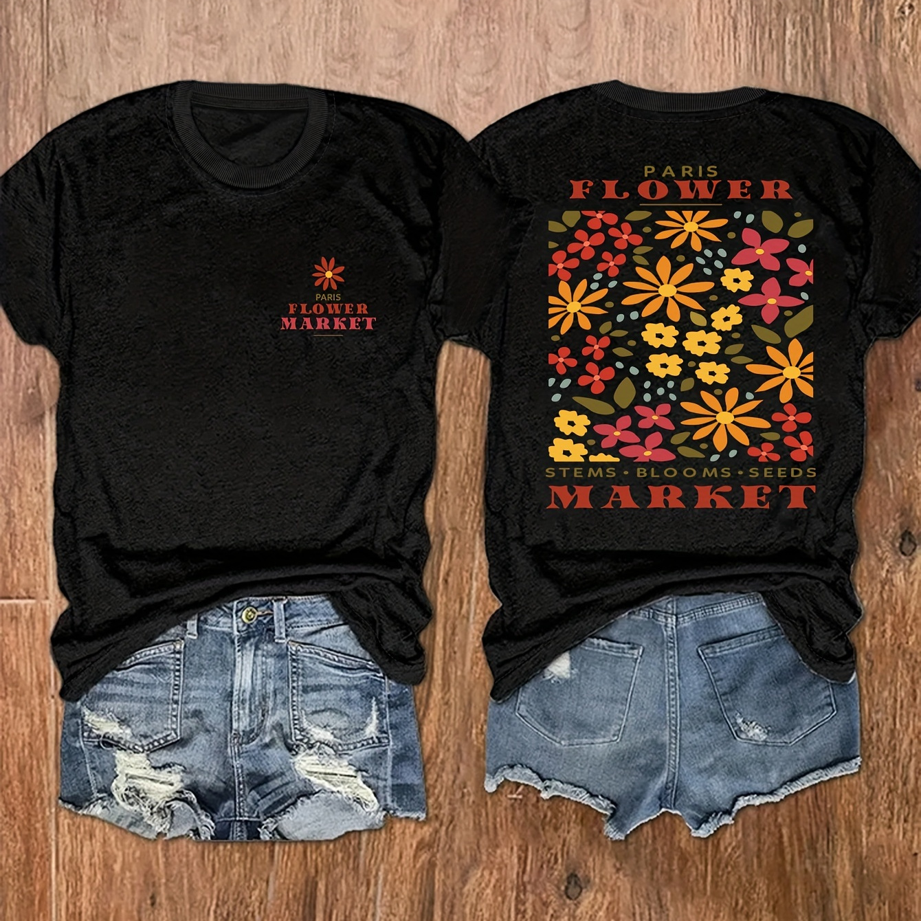 Plus Size Casual T-shirt, Women's Plus Floral & Letter Print Short Sleeve Round Neck T-shirt
Plus Size Casual T-shirt, Women's Plus Floral & Letter Print Short Sleeve Round Neck T-shirt