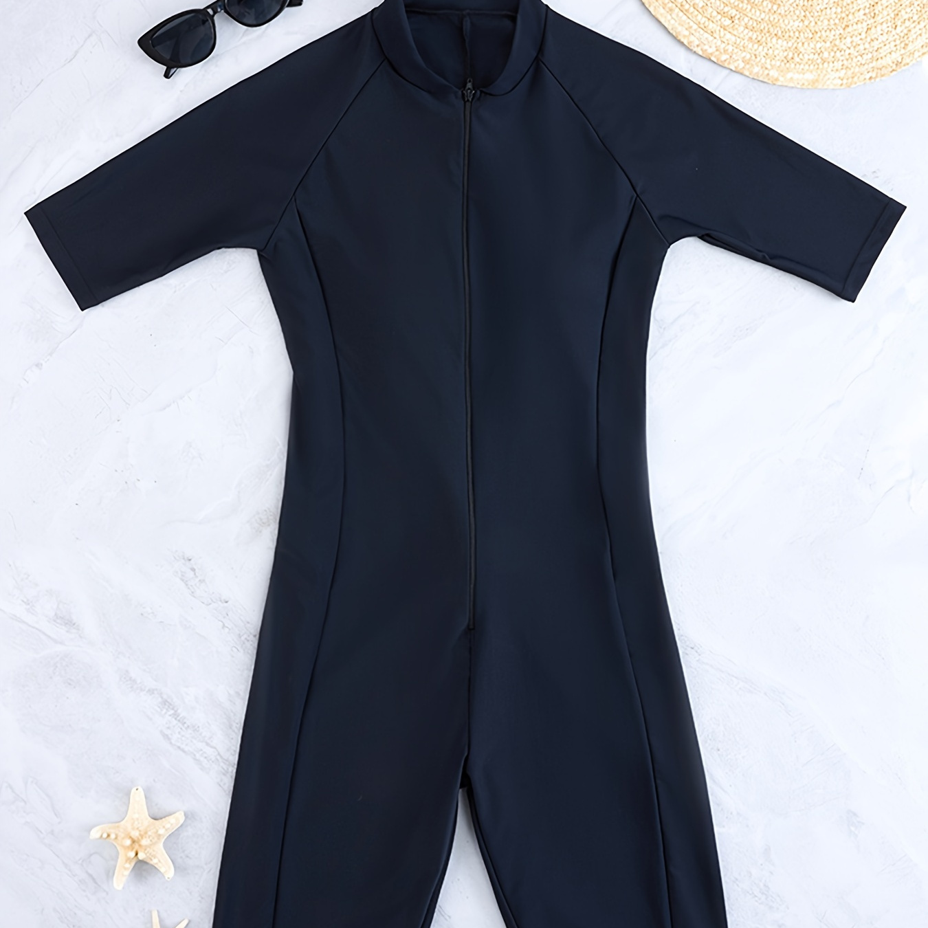 Women's Athletic One-piece Swimsuit With Zipper - High Stretch, Removable Pads, Design
Women's Athletic One-piece Swimsuit With Zipper - High Stretch, Removable Pads, Design