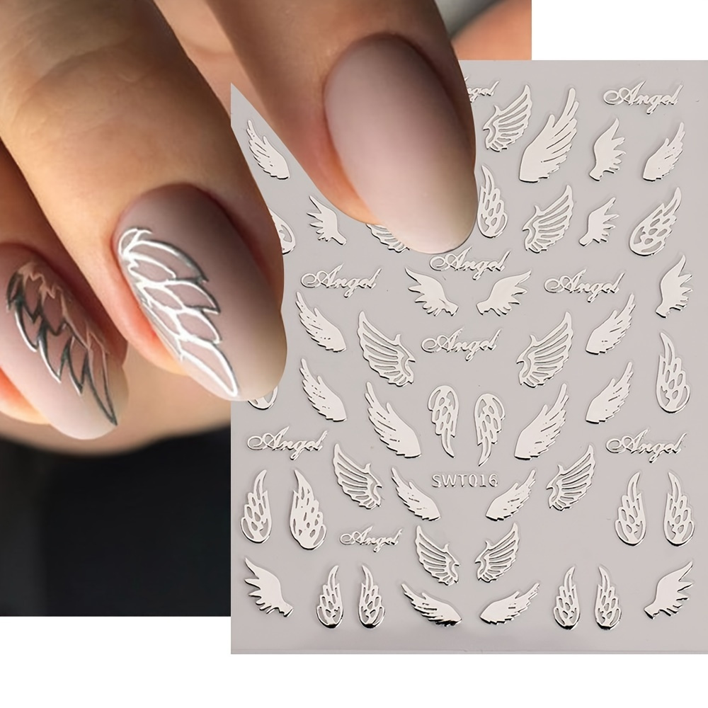 5 Sheet Silvery Wing Design Nail Art Stickers, Self Adhesive Nail Art Decals For Nail Art Decoration,nail Art Supplies For Women And Girls
5 Sheet Silvery Wing Design Nail Art Stickers, Self Adhesive Nail Art Decals For Nail Art Decoration,nail Art Supplies For Women And Girls